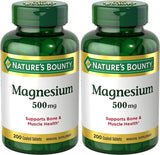 Nature'S Bounty Magnesium, Bone and Muscle Health, Whole Body Support, Tablets, 500 Mg, 200 Ct - Supply Center USA