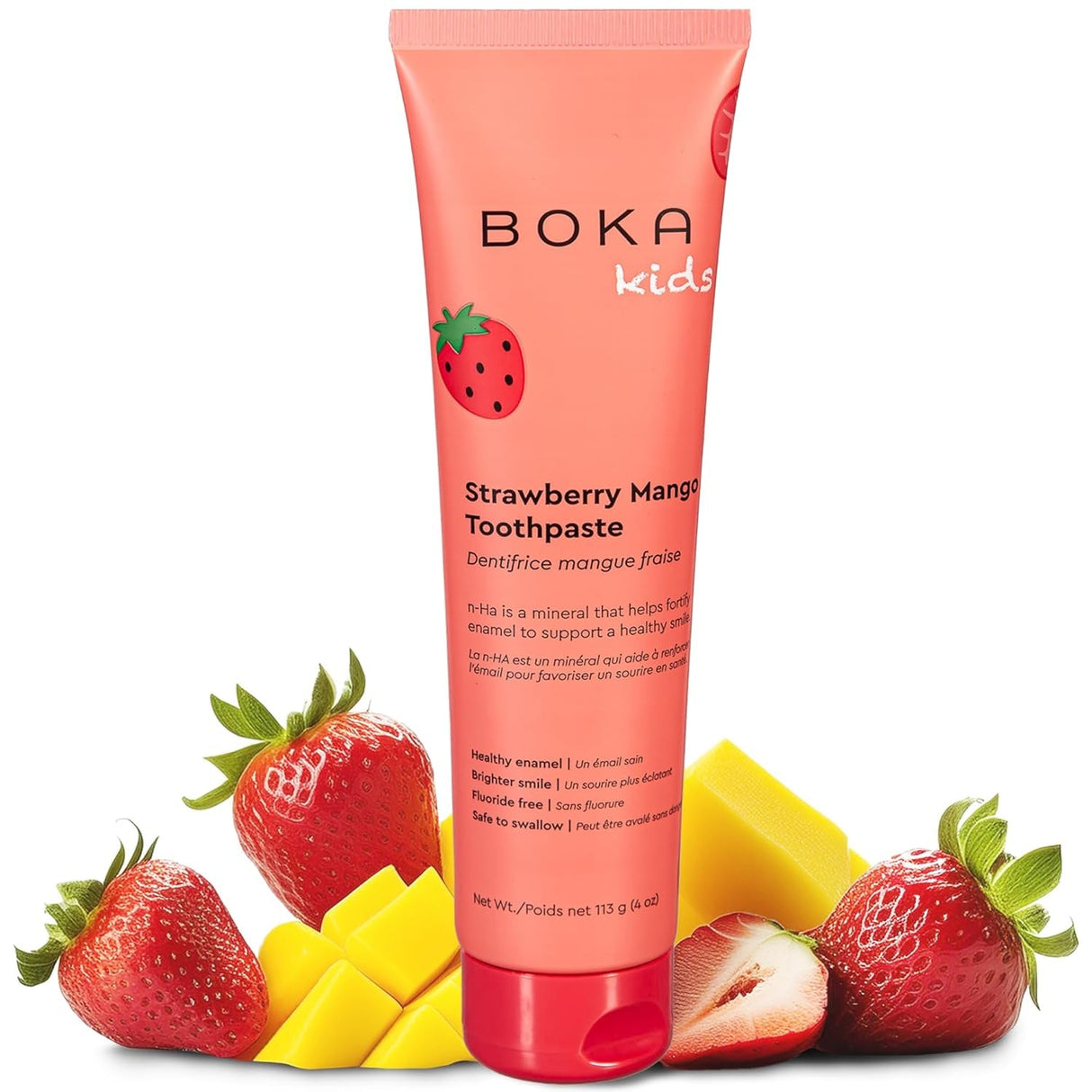 Boka Fluoride Free Toothpaste Nano Hydroxyapatite, Helps Remineralize, Appropriate for Sensitive Teeth, Whitening - for Adult, Kids Oral Care - Ela Mint Flavor, 4 Fl Oz 1Pk US Manufactured