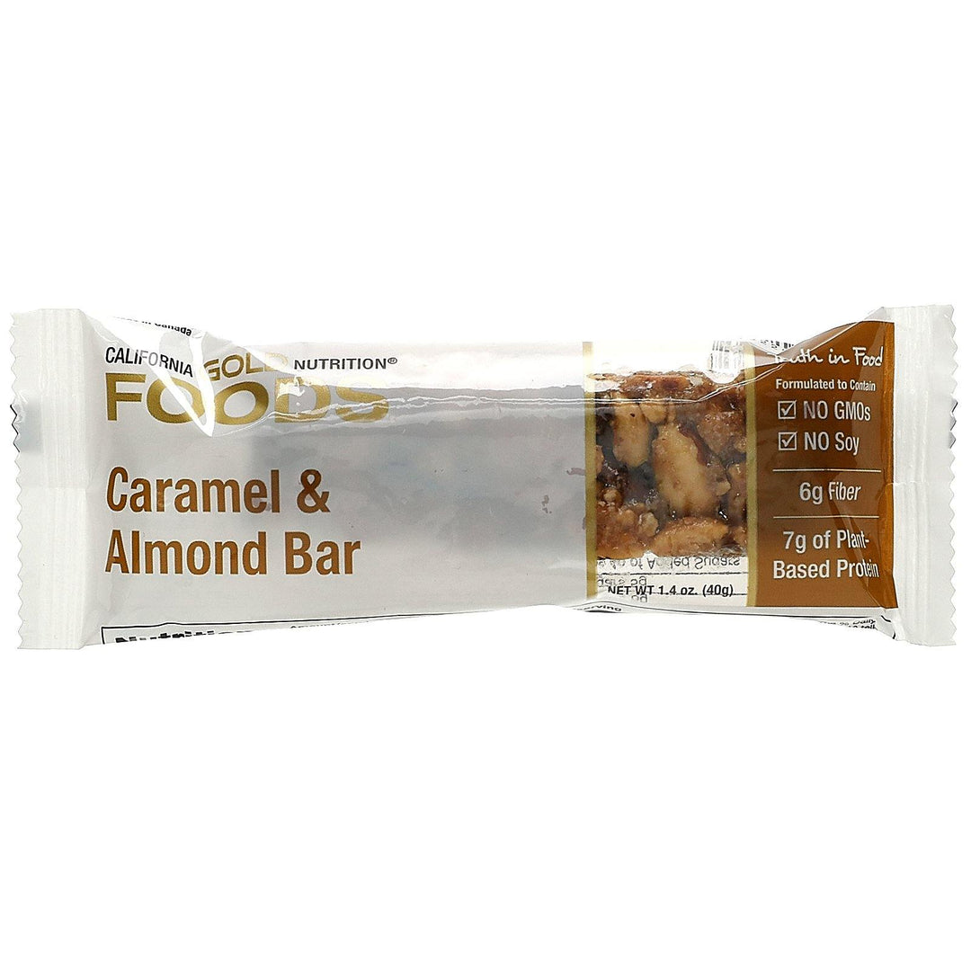 California Gold Nutrition, Foods, Caramel & Almond Bars, 12 Bars, 1.4 oz (40 g) Each - HealthCentralUSA