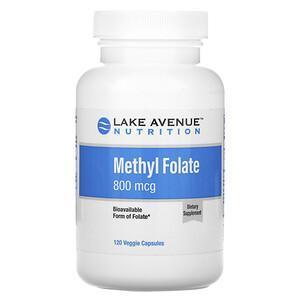 Lake Avenue Nutrition, Methyl Folate, 800 mcg, 120 Veggie Capsules - Supply Center USA