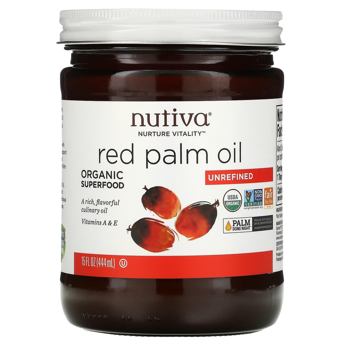 Nutiva, Red Palm Oil, Unrefined, 15 fl oz (444 ml) - Supply Center USA