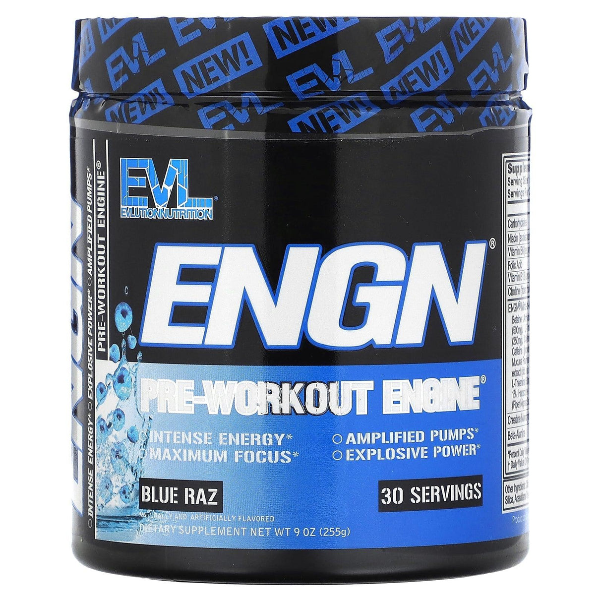 EVLution Nutrition, ENGN, Pre-Workout Engine, Blue Raz, 9 oz (255 g) - Supply Center USA