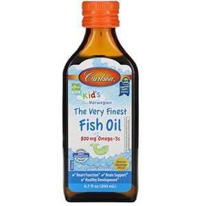 Carlson Labs, Kid's Norwegian, The Very Finest Fish Oil, Natural Orange Flavor, 800 mg, 6.7 fl oz (200 ml) - Supply Center USA