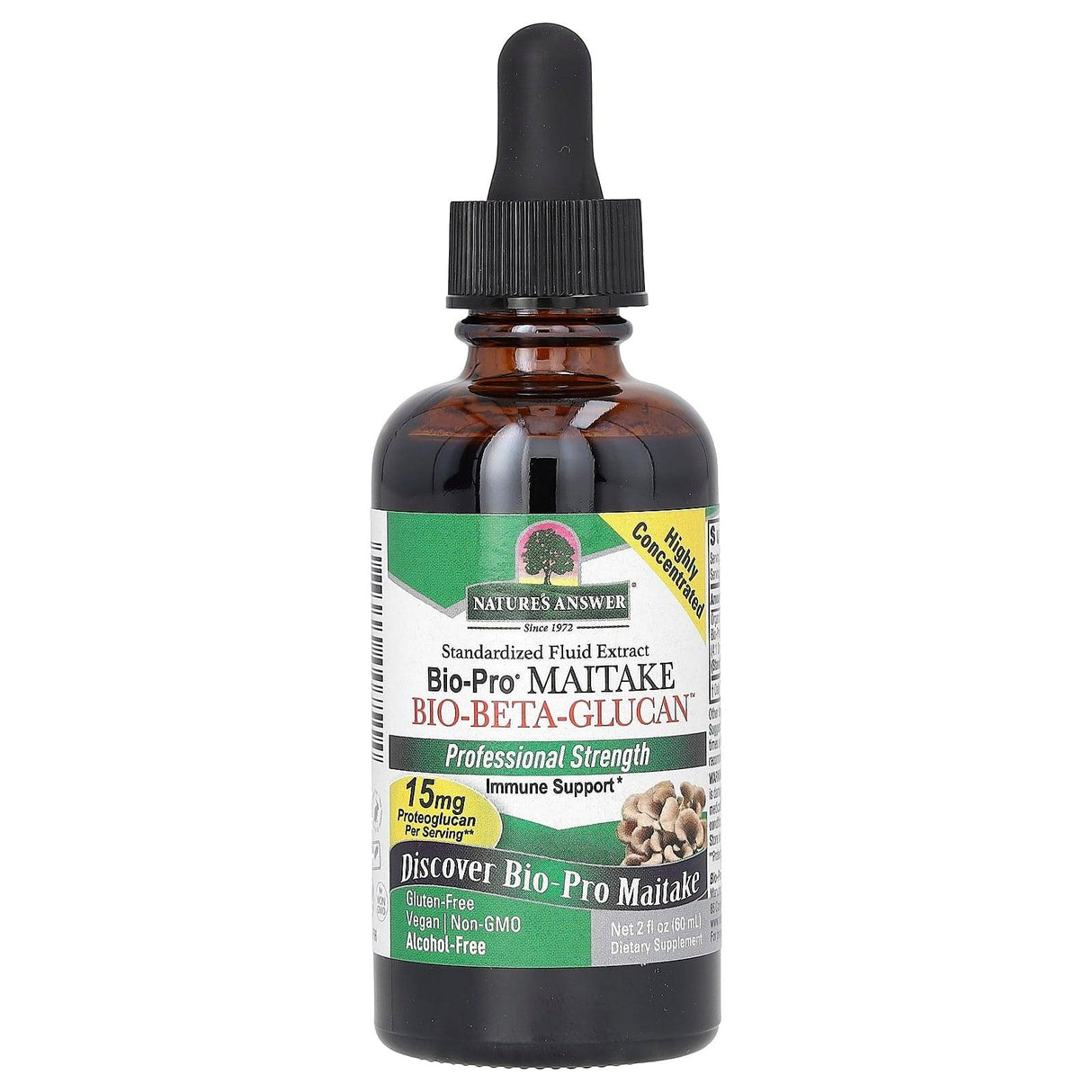 Nature's Answer, Bio-Pro Maitake Bio-Beta-Glucan, Alcohol-Free, 30 mg, 2 fl oz (60 ml) - Supply Center USA