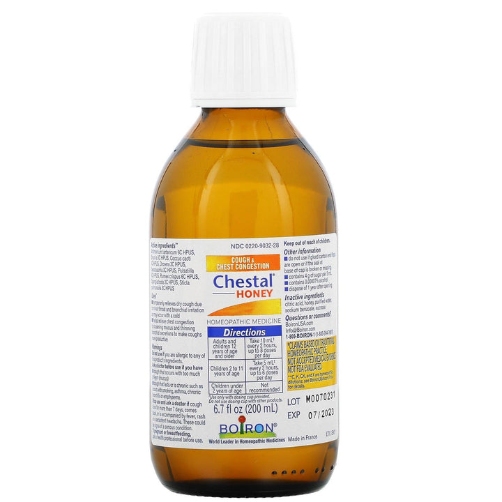 Boiron, Chestal Honey, Cough & Chest Congestion, 6.7 fl oz - HealthCentralUSA