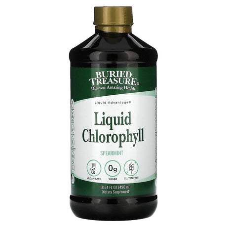 Buried Treasure, Liquid Chlorophyll, Spearmint, 16.54 fl oz (496 ml) - Supply Center USA