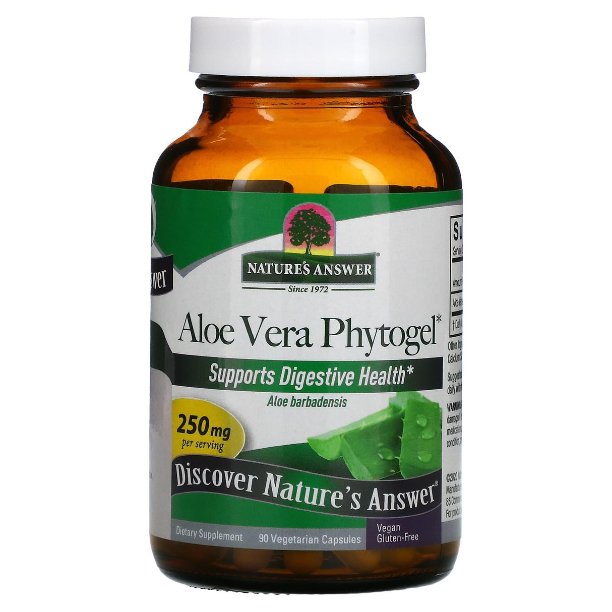 Nature's Answer, Aloe Vera Phytogel, 250 mg, 90 Vegetarian Capsules - Supply Center USA