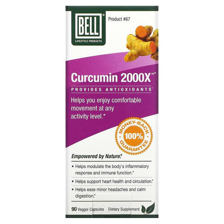 Bell Lifestyle, Curcumin 2000X, 90 Veggie Capsules - Supply Center USA