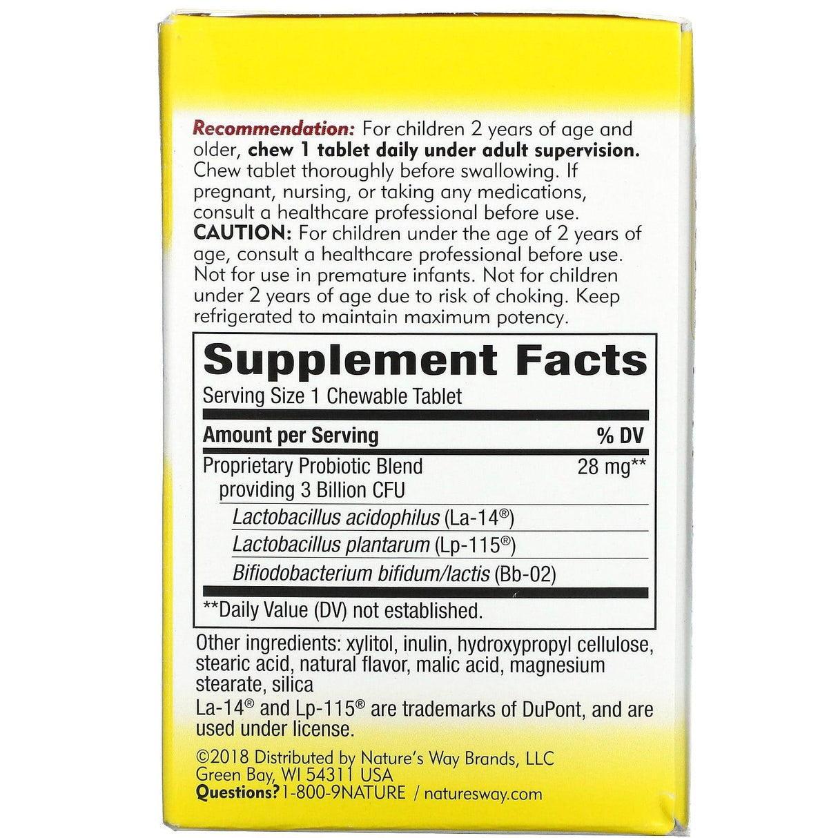 Nature's Way, Primadophilus, Kids, Age 2-12, Cherry , 3 Billion CFU, 30 Chewable Tablets - Supply Center USA