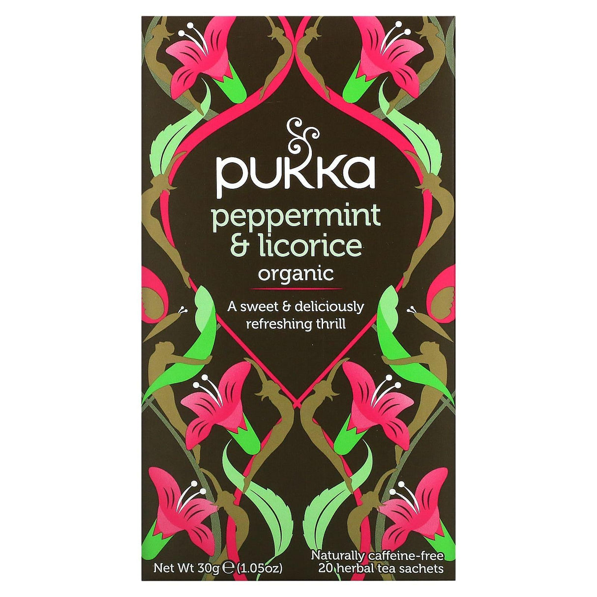 Pukka Herbs, Organic Herbal Tea, Peppermint & Licorice, Caffeine Free, 20 Sachets, 0.05 oz (1.5 g) Each - Supply Center USA