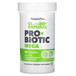 Nature's Plus, GI Natural Probiotic Mega, 120 Billion CFU, 30 Capsules - Supply Center USA