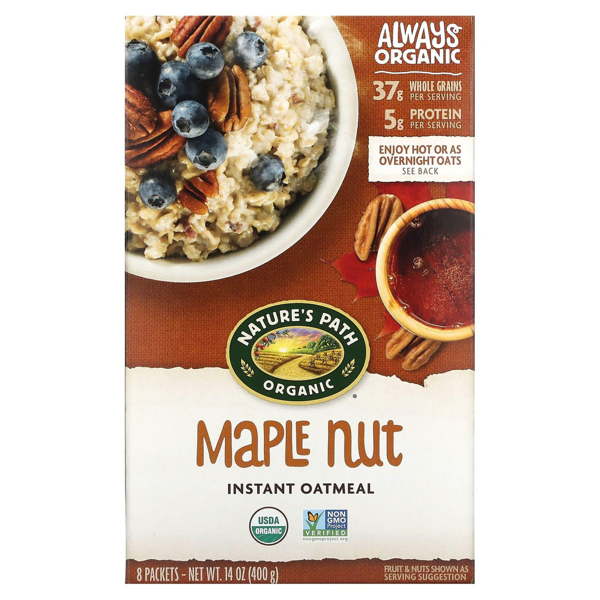 Nature's Path, Organic Instant Oatmeal, Apple Cinnamon, 8 Packets, 14 oz (400 g) - Supply Center USA