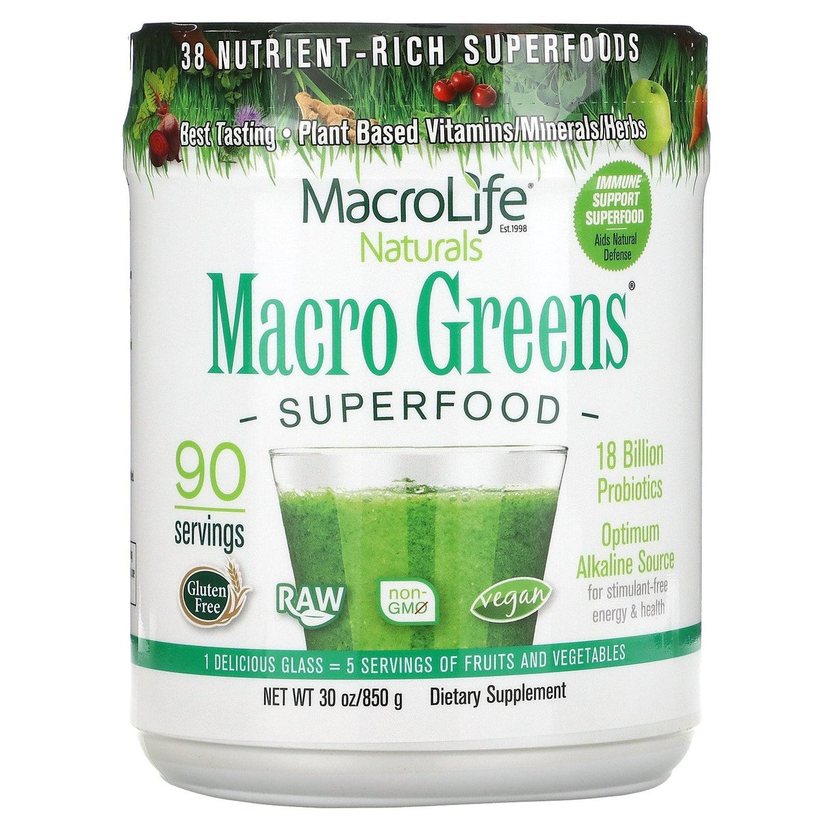 Macrolife Naturals, Macro Greens, Superfood, 0.3 oz (9.4 g) - Supply Center USA