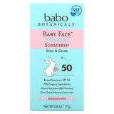 Babo Botanicals, Baby Face, Mineral Sunscreen Stick, SPF 50, Fragrance Free, 0.6 oz (17 g) - Supply Center USA