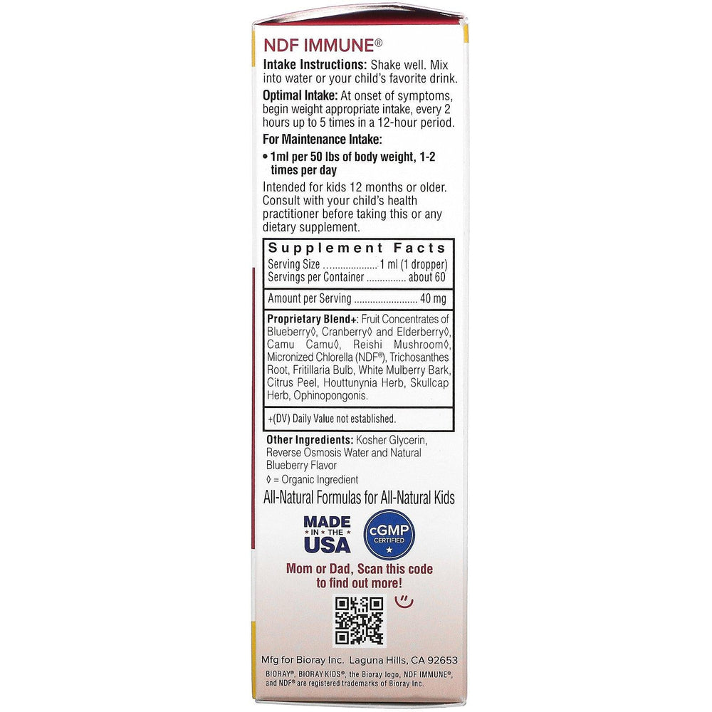 Bioray, Kids, Immune Support & Toxin Remover, Blueberry, 2 fl oz (60 ml) - HealthCentralUSA