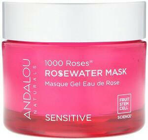 Andalou Naturals, 1000 Roses, Rosewater Beauty Mask, Sensitive, 1.7 oz (50 g) - HealthCentralUSA