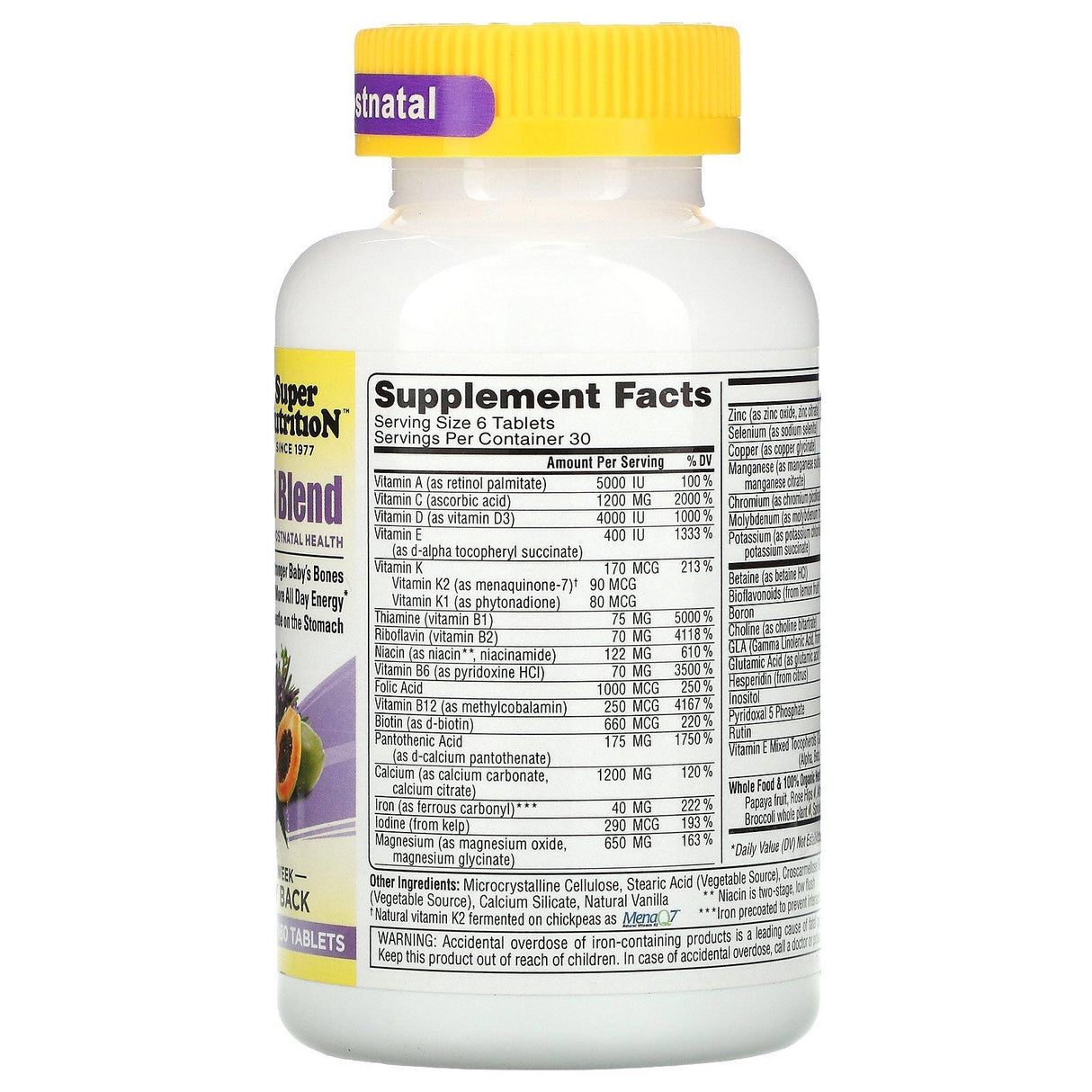 Super Nutrition, PreNatal Blend, 180 Tablets - Supply Center USA