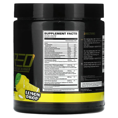 EHPlabs, OxyShred, Hardcore Thermogenic Fat Burner, Lemon Sherbet, 9.3 oz (264 g) - Supply Center USA