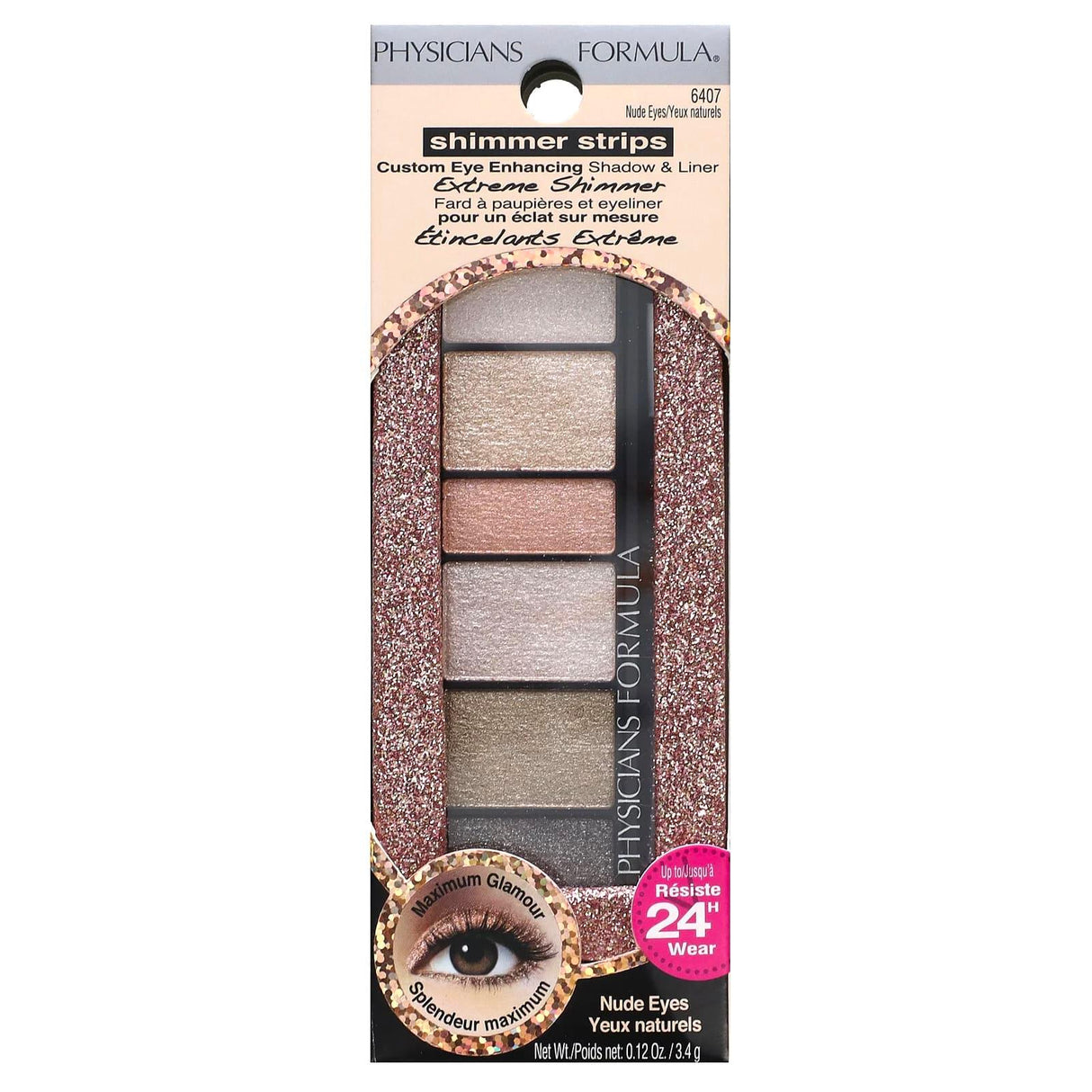 Physicians Formula, Shimmer Strips, Custom Eye Enhancing Shadow & Liner, Nude Eyes, 0.12 oz (3.4 g) - Supply Center USA