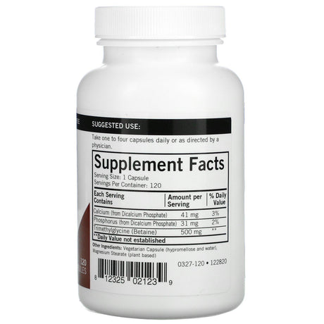 Kirkman Labs, TMG , 500 mg, 120 Capsules - Supply Center USA