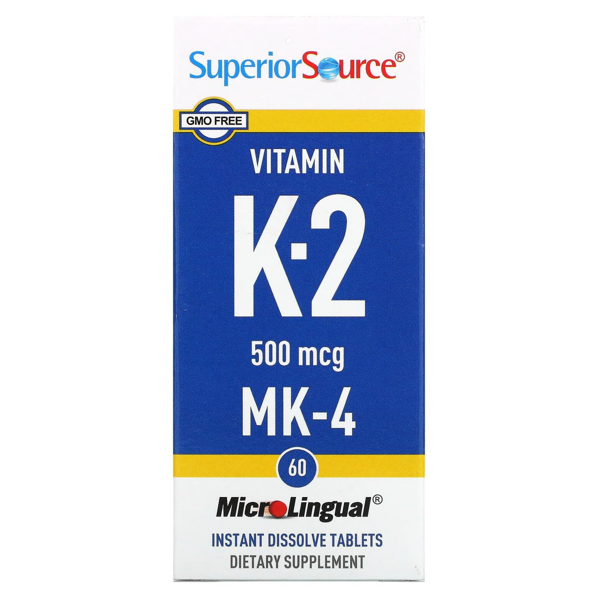 Superior Source, Vitamin K-2, 100 mcg, 60 Microlingual Instant Dissolve Tablets - Supply Center USA