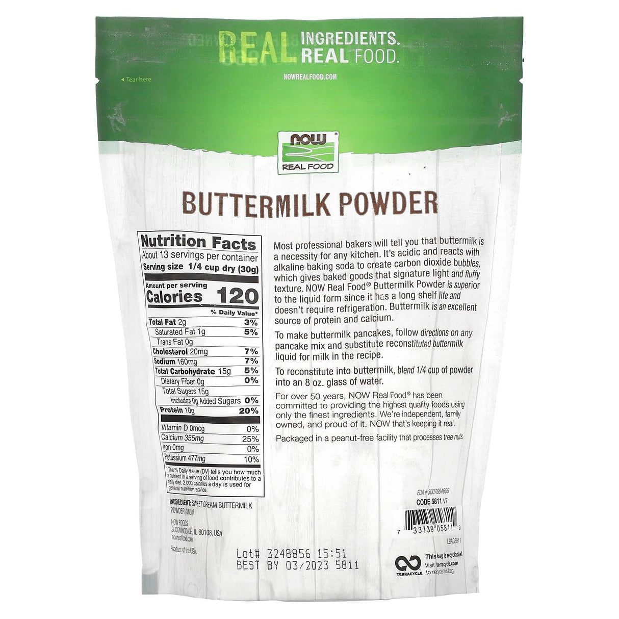 NOW Foods, Real Food, Buttermilk Powder, 14 oz (397 g) - Supply Center USA