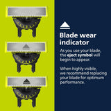 Philips Norelco Oneblade 360 Blades, Genuine Replacement Blades for Oneblade Electric Shaver and Trimmer, Durable Stainless Steel, Trim, Edge and Shave, 3 Pack, QP430/80