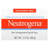 Neutrogena, The Transparent Facial Bar, Acne Prone Skin, 3.5 oz (99 g) - Supply Center USA