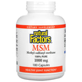 Natural Factors, MSM, Methyl-Sulfonyl-Methane, 1,000 mg, 180 Capsules - Supply Center USA