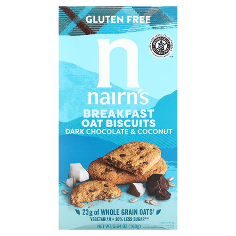 Nairn's Inc, Breakfast Oat Biscuits, Dark Chocolate & Coconut, 5.64 oz (160 g) - Supply Center USA