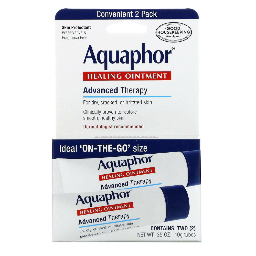 Aquaphor, Advanced Therapy, Healing Ointment, 2 Tubes, 0.35 oz (10 g) Each - HealthCentralUSA