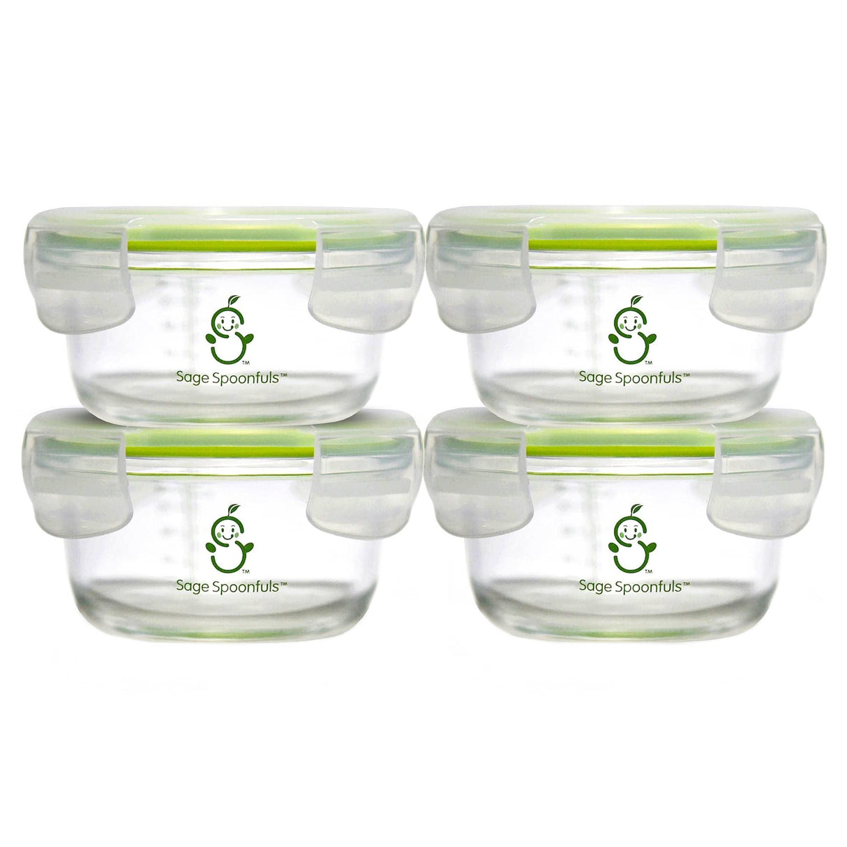 Sage Spoonfuls, Tough Glass Baby Food Jars, 4 Pack, 7 oz (210 ml) Each - Supply Center USA