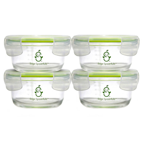 Sage Spoonfuls, Tough Glass Baby Food Jars, 4 Pack, 7 oz (210 ml) Each - Supply Center USA