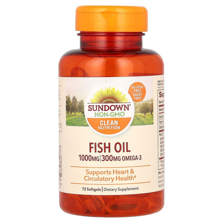 Sundown Naturals, Fish Oil, 1,000 mg, 72 Softgels - Supply Center USA