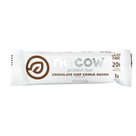 No Cow, Protein Bar, Chocolate Chip Cookie Dough, 12 Bars, 2.12 oz (60 g) Each - Supply Center USA