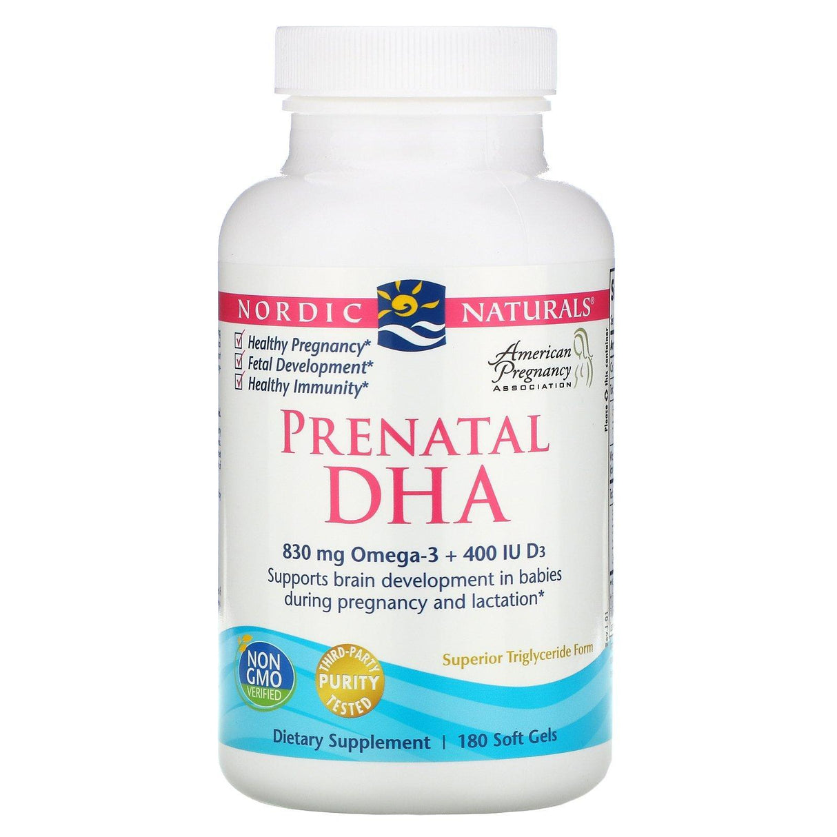 Nordic Naturals, Prenatal DHA, Unflavored Formula, 180 Soft Gels - Supply Center USA