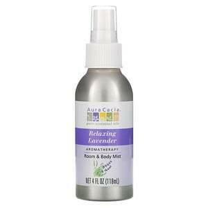 Aura Cacia, Aromatherapy Room & Body Mist, Relaxing Lavender, 4 fl oz (118 ml) - Supply Center USA