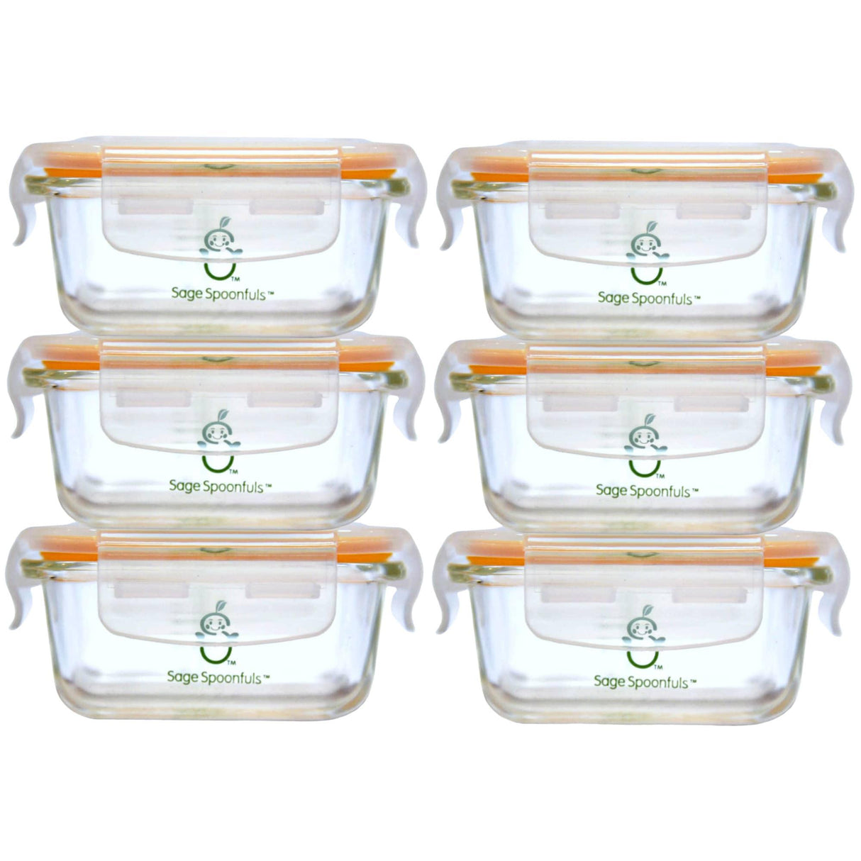 Sage Spoonfuls, Tough Glass Baby Food Jars, 6 Pack, 4 oz (120 ml) Each - Supply Center USA