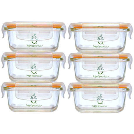 Sage Spoonfuls, Tough Glass Baby Food Jars, 6 Pack, 4 oz (120 ml) Each - Supply Center USA