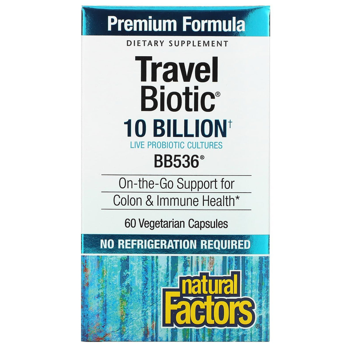 Natural Factors, Travel Biotic, BB536, 10 Billion, 30 Vegetarian Capsules - Supply Center USA