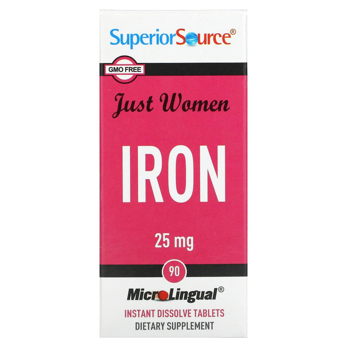 Superior Source, Just Women, Iron, 25 mg, 90 MicroLingual Instant Dissolve Tablets - Supply Center USA