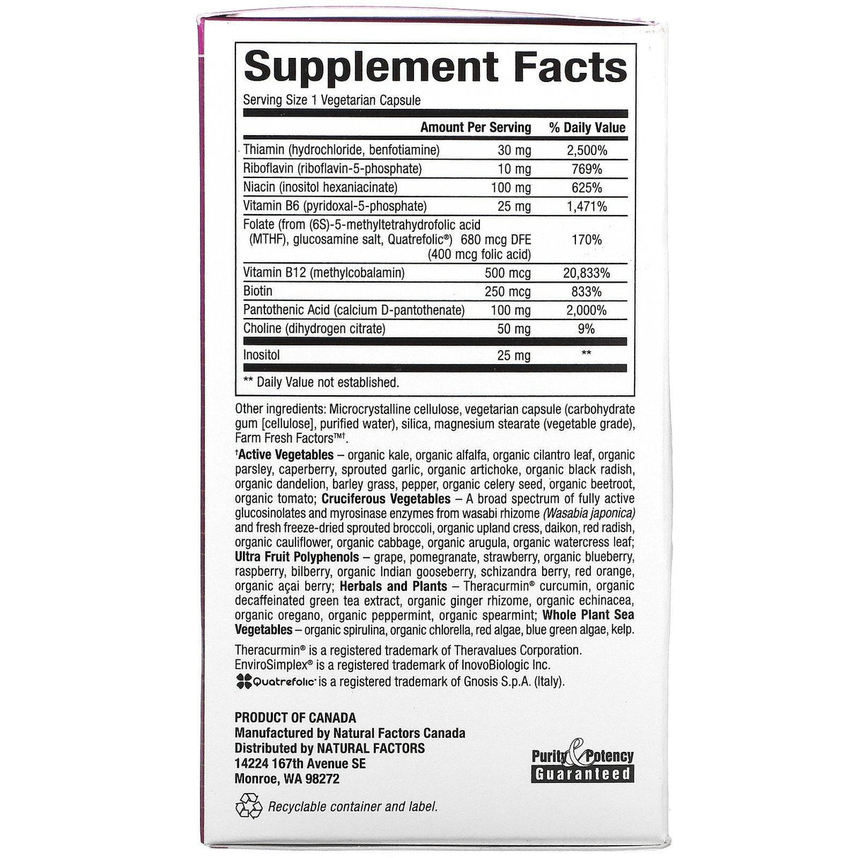 Natural Factors, BioCoenzymated, Active B Complex, 60 Vegetarian Capsules - Supply Center USA