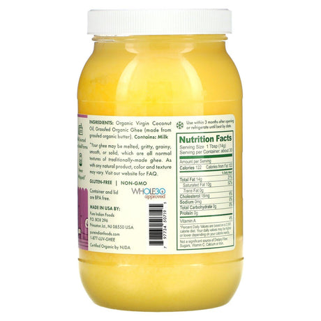 Pure Indian Foods, Organic & Virgin PrimalFat Coconut Ghee, 15 oz (425 g) - Supply Center USA