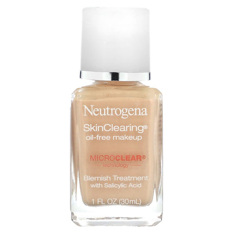 Neutrogena, SkinClearing Oil-Free Makeup, Natural Ivy 20, 1 fl oz (30 ml) - Supply Center USA