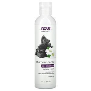 Now Foods, Solutions, Charcoal Detox Gel Cleanser, 8 fl oz (237 ml) - Supply Center USA