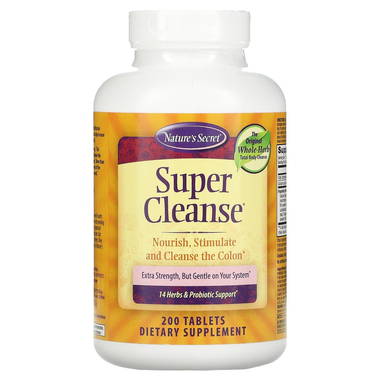 Nature's Secret, Super Cleanse, 200 Tablets - Supply Center USA