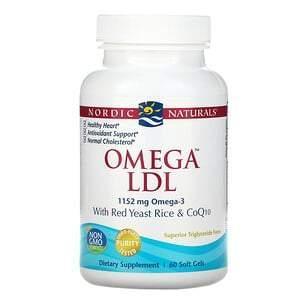 Nordic Naturals, Omega LDL With Red Yeast Rice and CoQ10, 1,152 mg, 60 Soft Gels - Supply Center USA