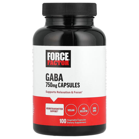 Force Factor, GABA, 750 mg, 100 Vegetable Capsules - Supply Center USA