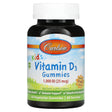 Carlson, Kid's, Vitamin D3 Gummies, Natural Fruit, 25 mcg (1,000 IU), 60 Vegetarian Gummies - Supply Center USA