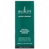 Sukin, Super Greens, Facial Recovery Serum, 1.01 fl oz (30 ml) - Supply Center USA